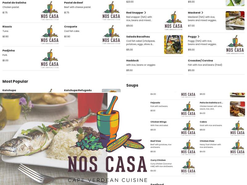 Nos Casa Cafe Menu