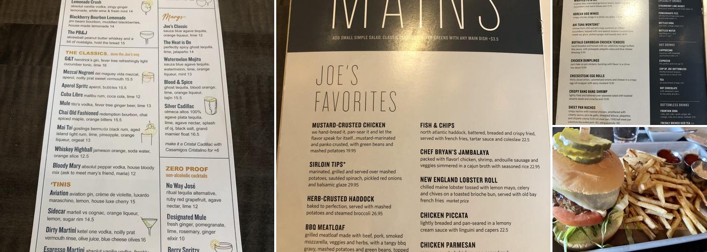 Not Your Average Joe's - Bethesda Menu