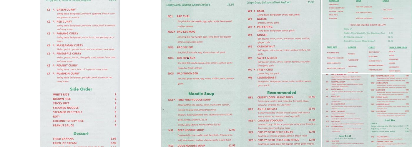 Eim Dee Thai Menu
