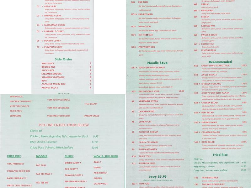Eim Dee Thai Menu