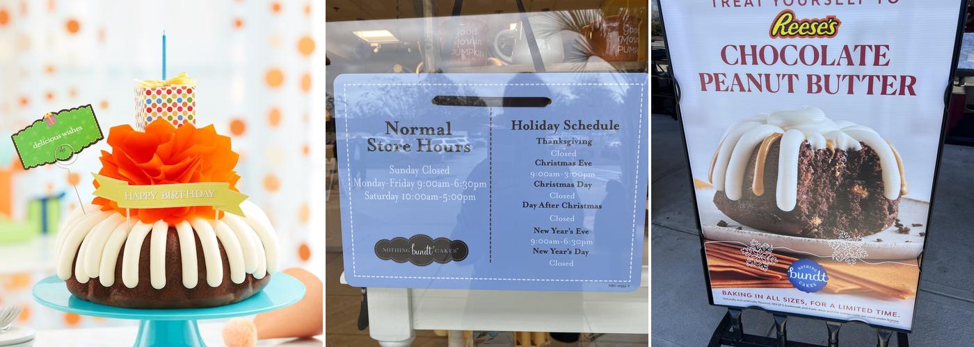 Nothing Bundt Cakes Menu