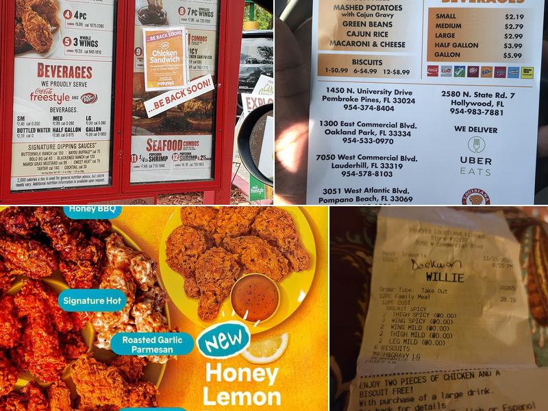 Popeyes Louisiana Kitchen Menu