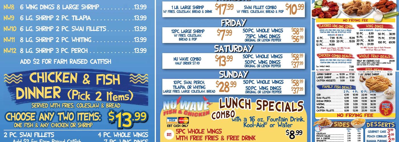 Nu Wave Fish & Chicken Menu