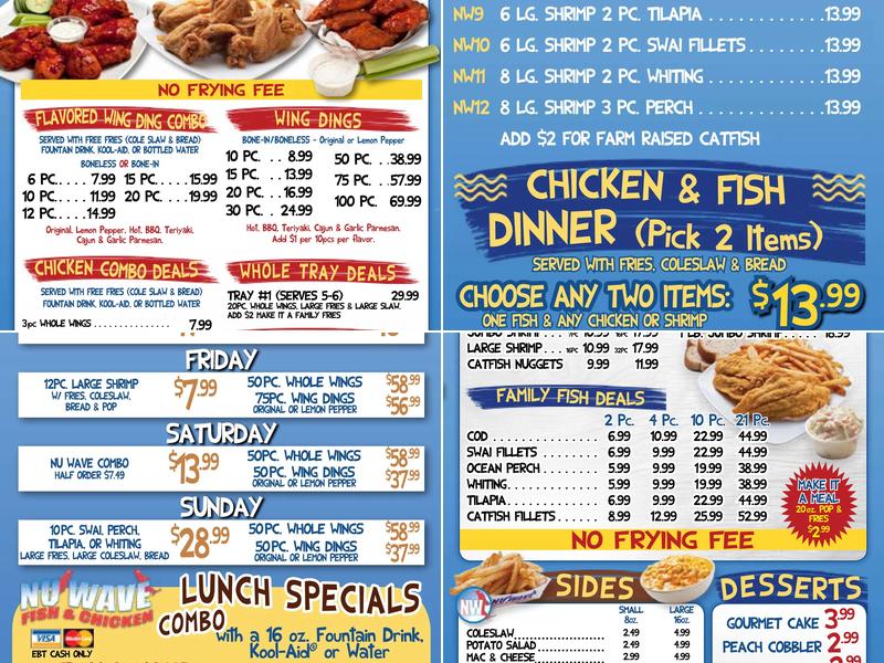 Nu Wave Fish & Chicken Menu