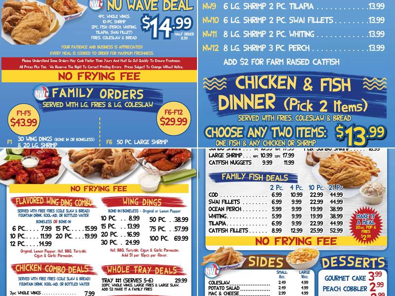 Nu Wave Fish & Chicken Menu