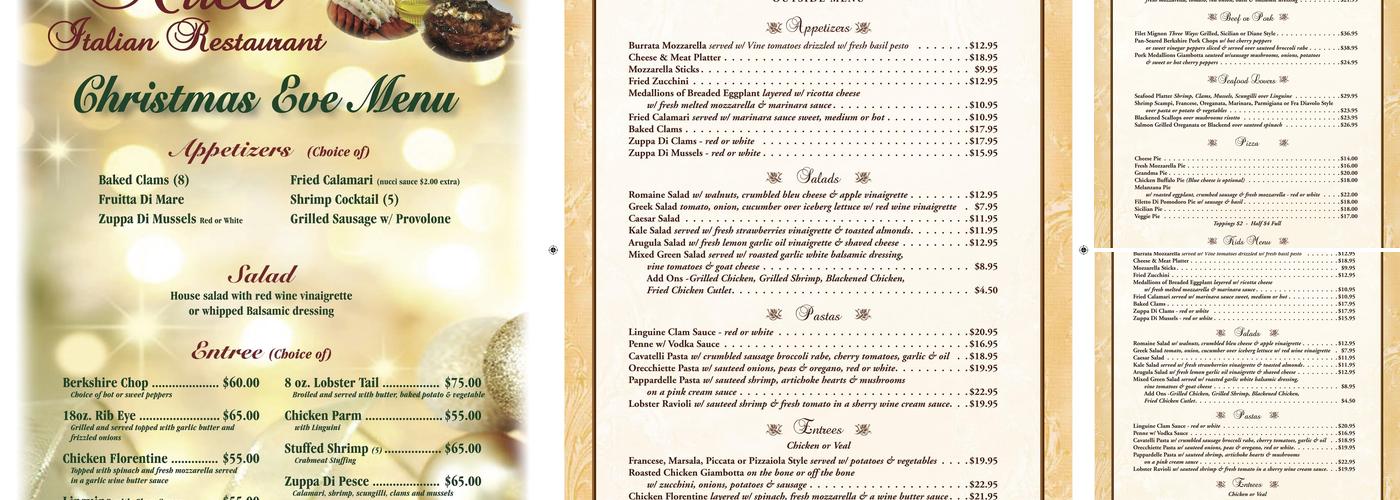 Nucci's Menu