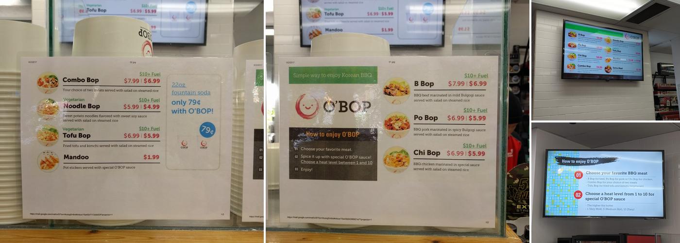 O'Bop Menu