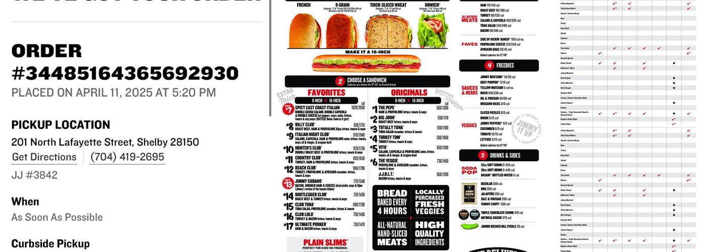Jimmy John's Menu