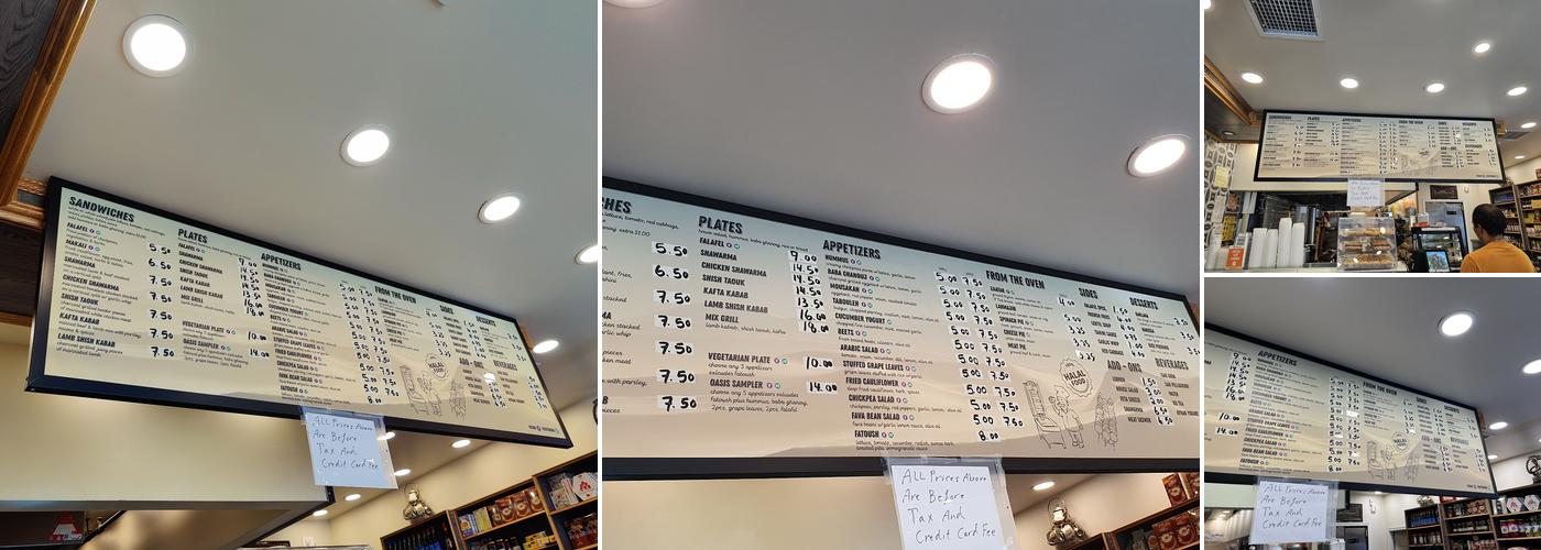 Oasis Menu