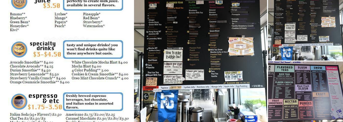 Oasis Tea Zone (Renton) Menu