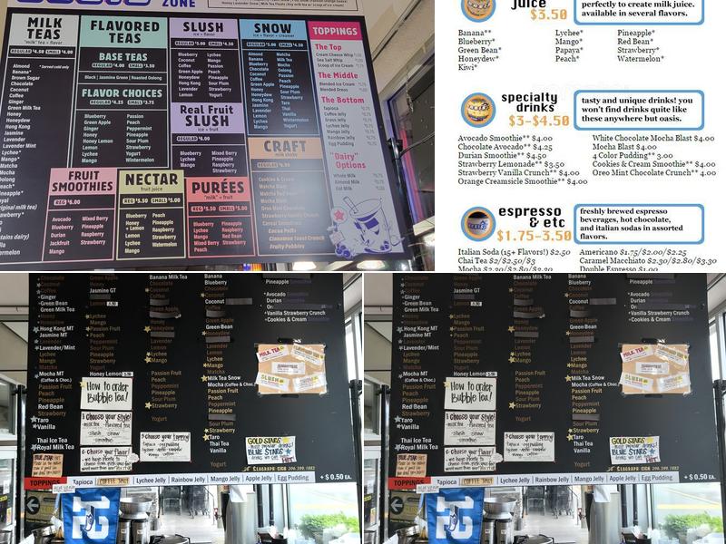 Oasis Tea Zone (Renton) Menu