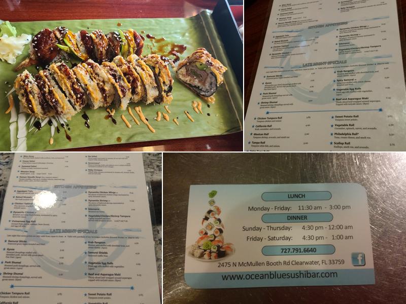 Ocean Blue Asian Fusion Menu