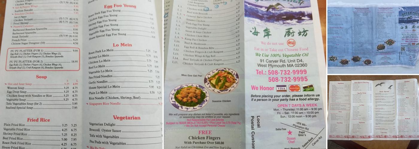 Ocean Chef Menu
