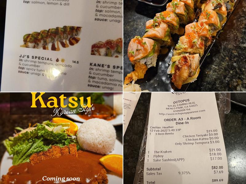 Octopus Japanese Restaurant Menu