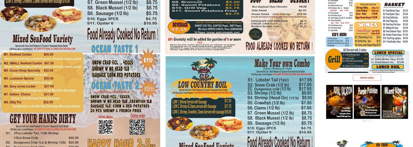 OD Seafood Menu