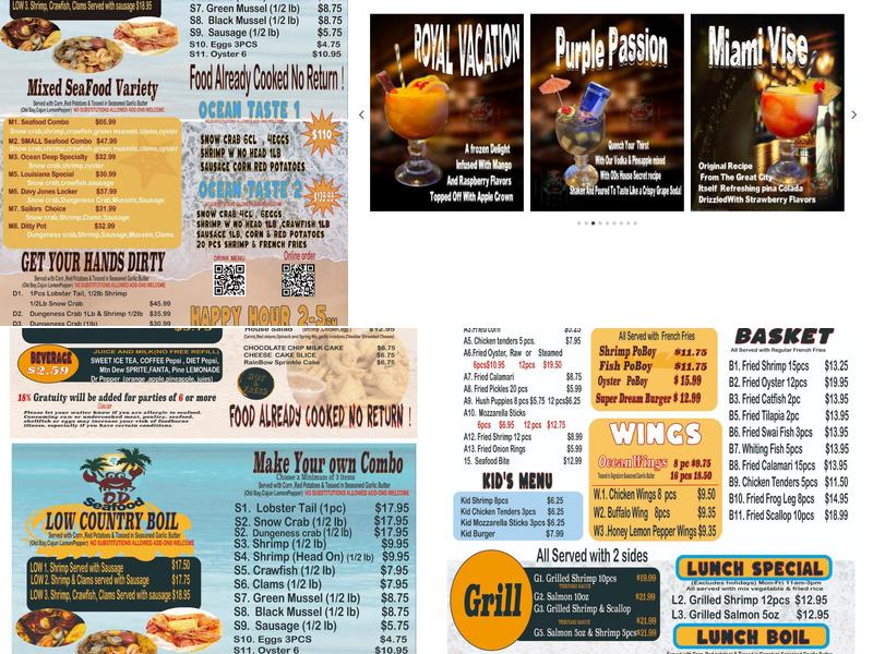 OD Seafood Menu