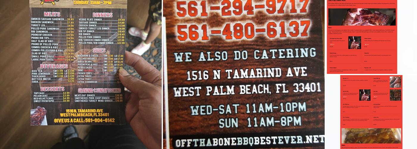 Off Tha Bone BBQ Menu