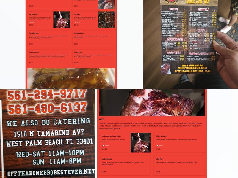 Off Tha Bone BBQ Menu