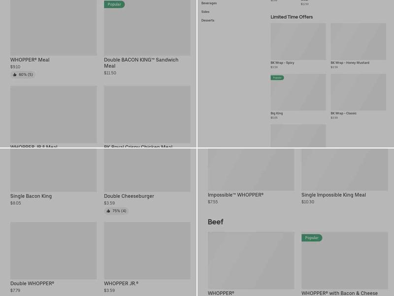 Burger King Menu
