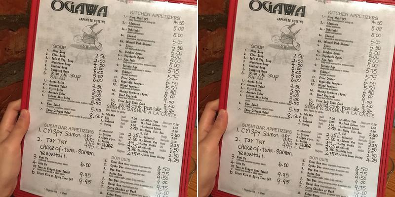 Ogawa Menu