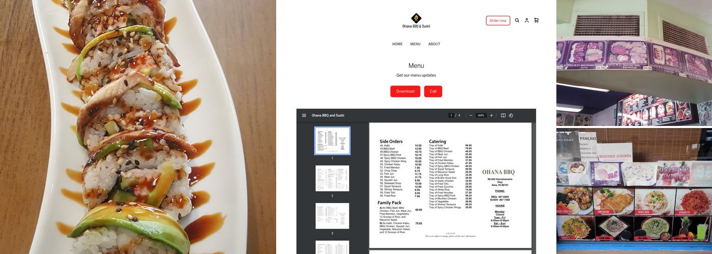 Ohana BBQ & Sushi Menu