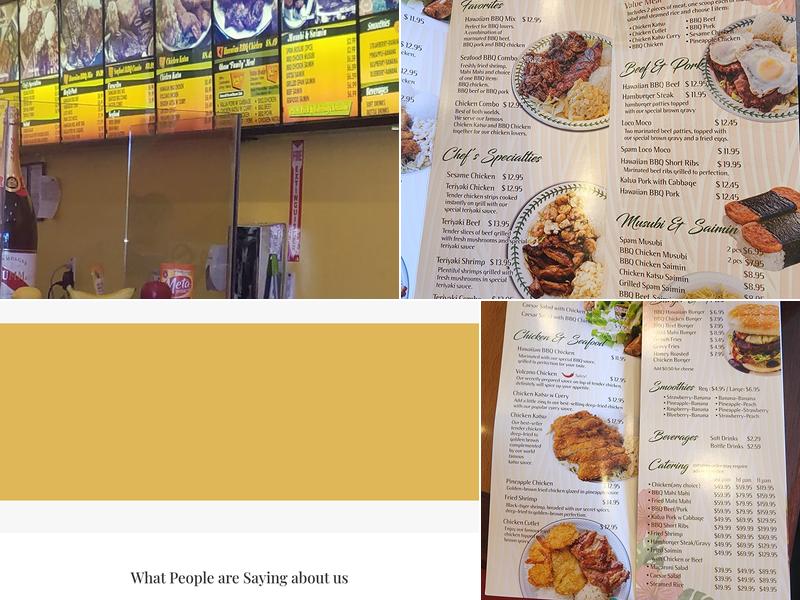 Ohana Hawaiian BBQ Menu