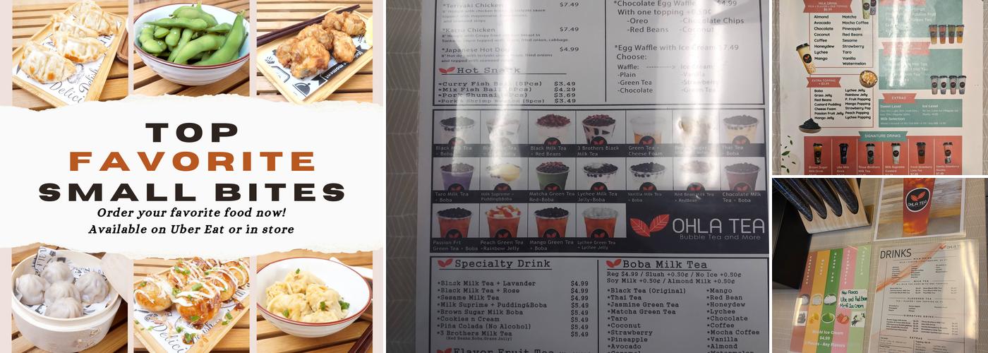 Ohla Tea Menu