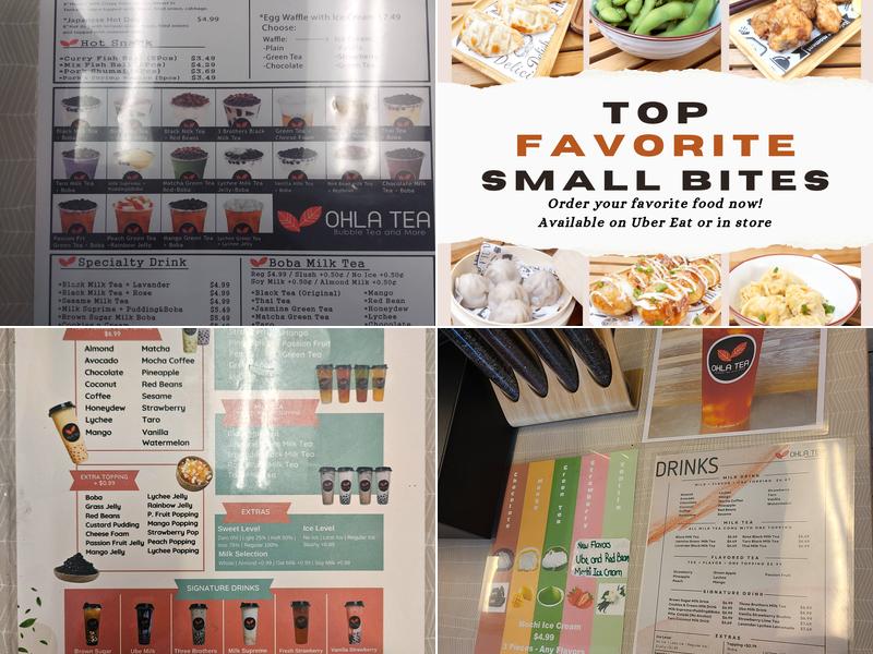 Ohla Tea Menu