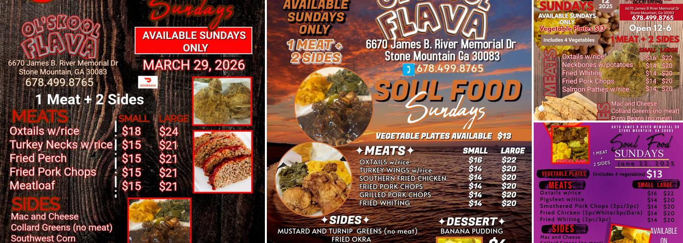 Ol'Skool Flava Menu