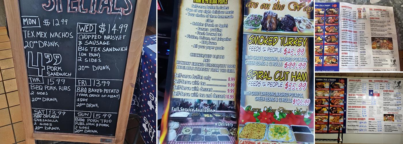 Old House BBQ Menu