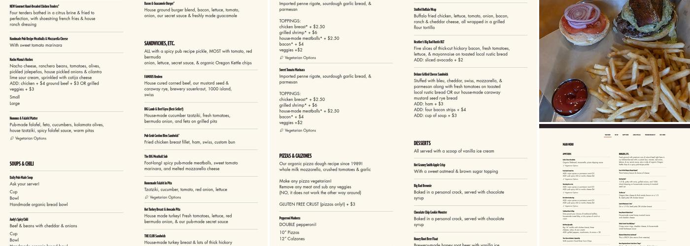 Old Market Pub & Brewery Menu