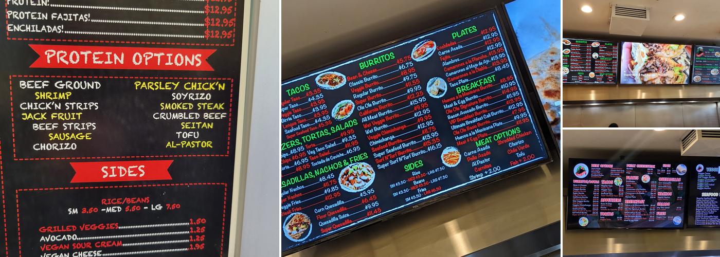 Ole Ole Burrito Express Menu