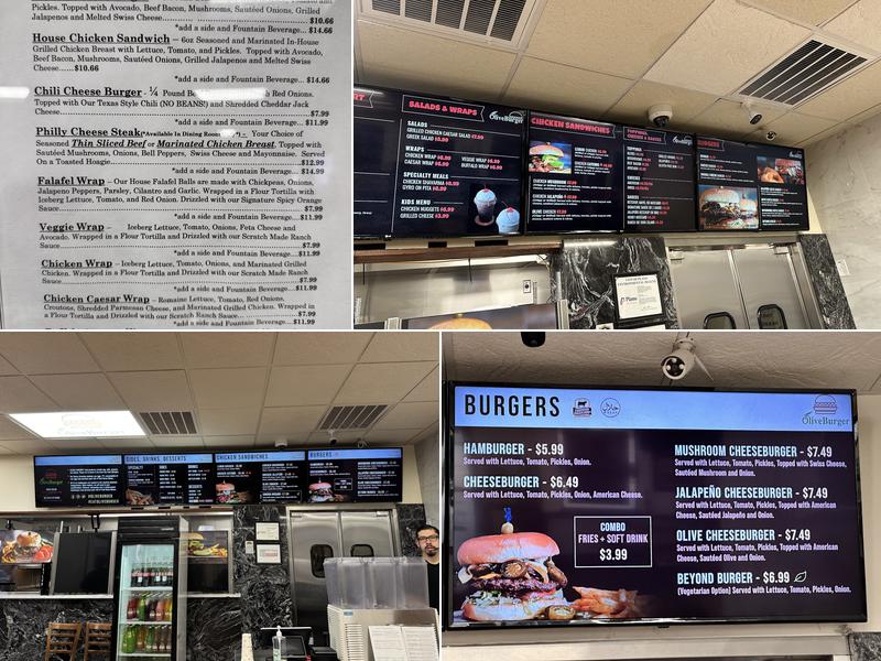 Olive Burger Menu