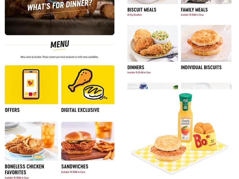 Bojangles Menu