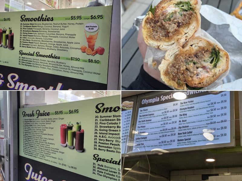 Olympia Star Deli and Juice Menu