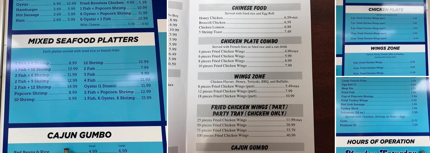 Boiling Pot At Gentilly Menu