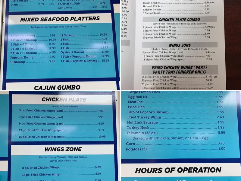 Boiling Pot At Gentilly Menu