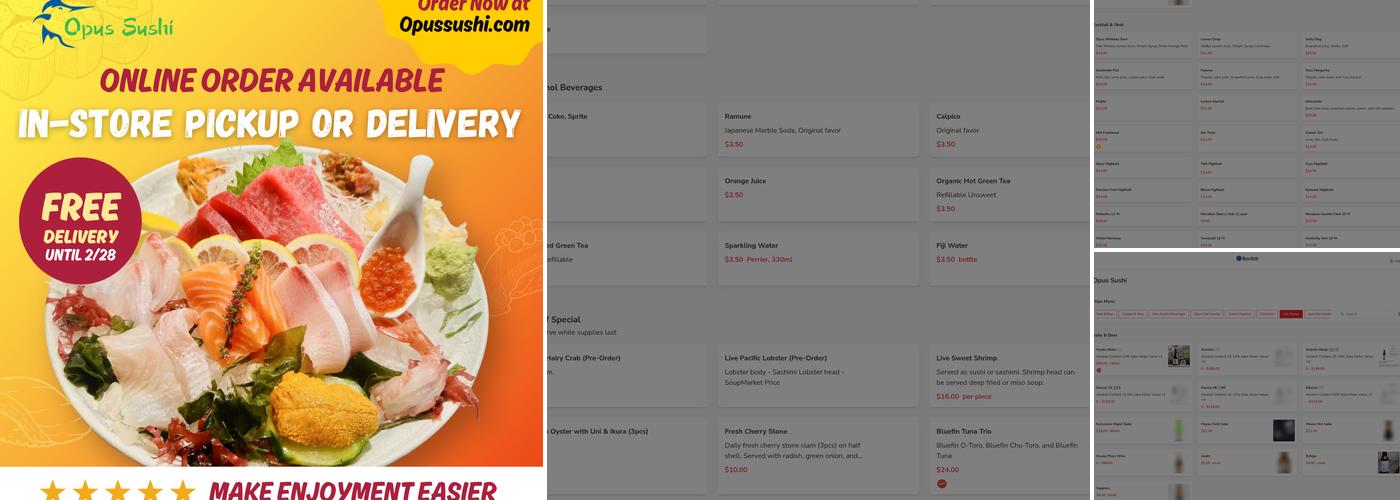 Opus Sushi Menu