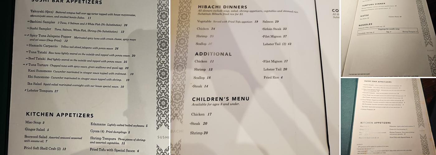 Orient Express Menu