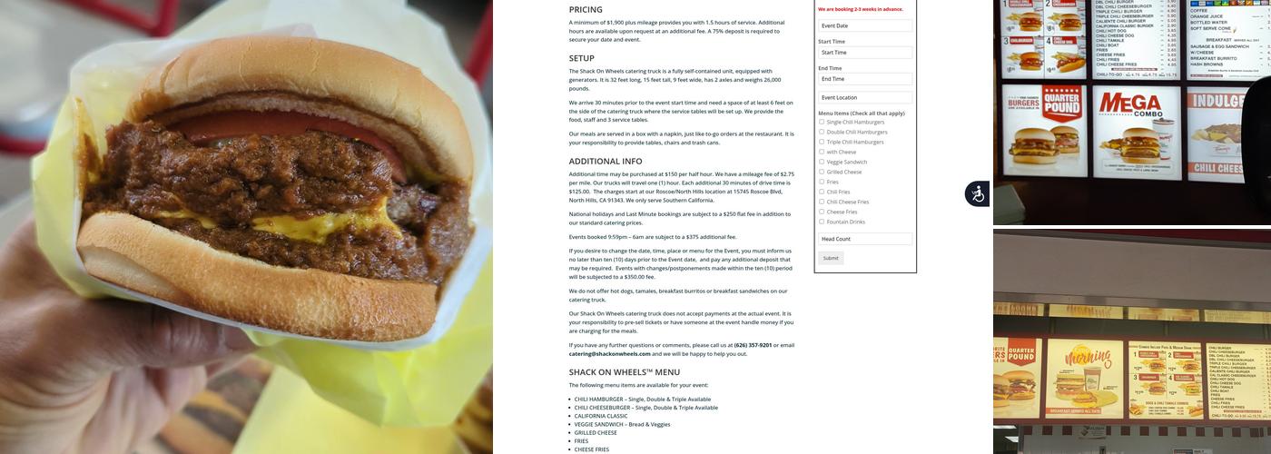 Original Tommy's World Famous Hamburgers Menu