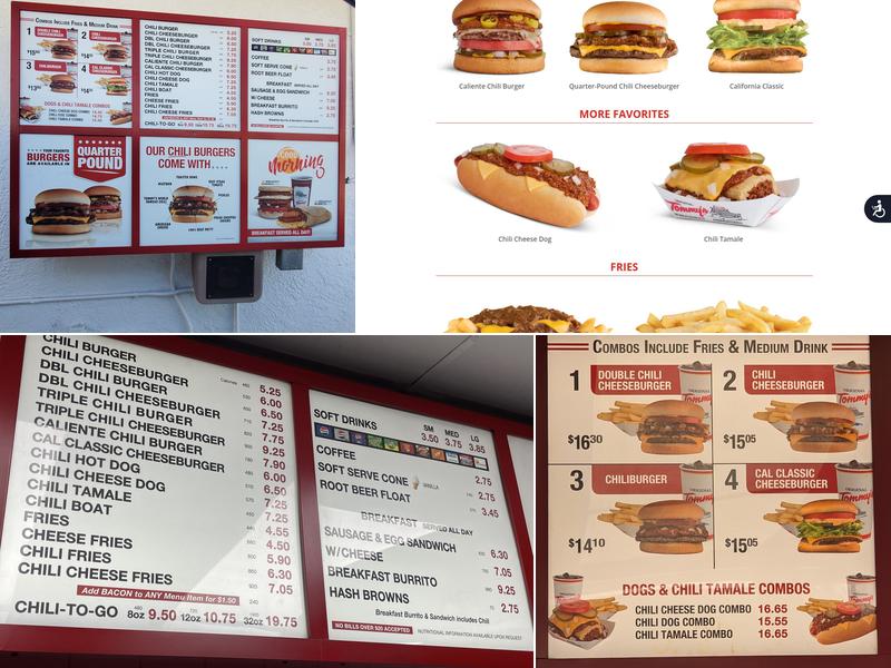 Original Tommy's World Famous Hamburgers Menu