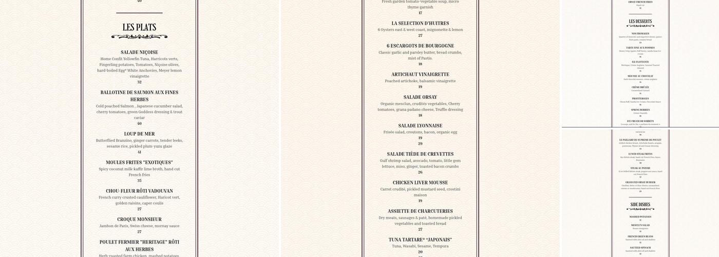 Orsay Menu