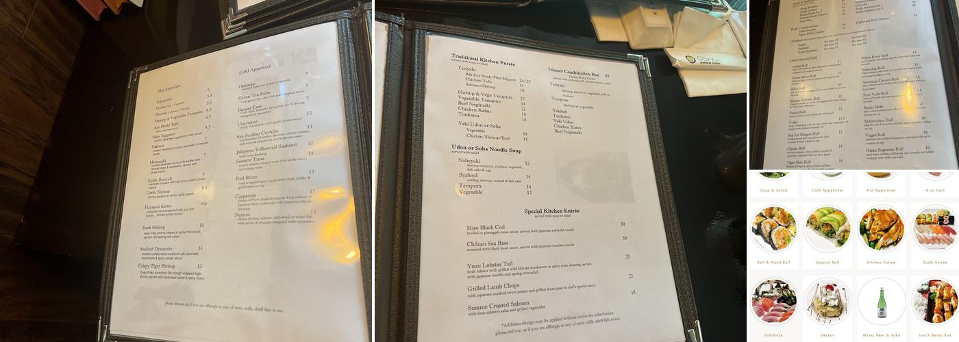 Osaka Menu