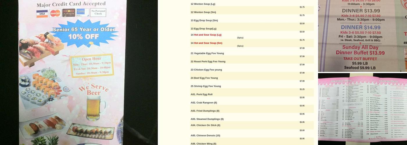 osaka hibachi & sushi buffet Menu