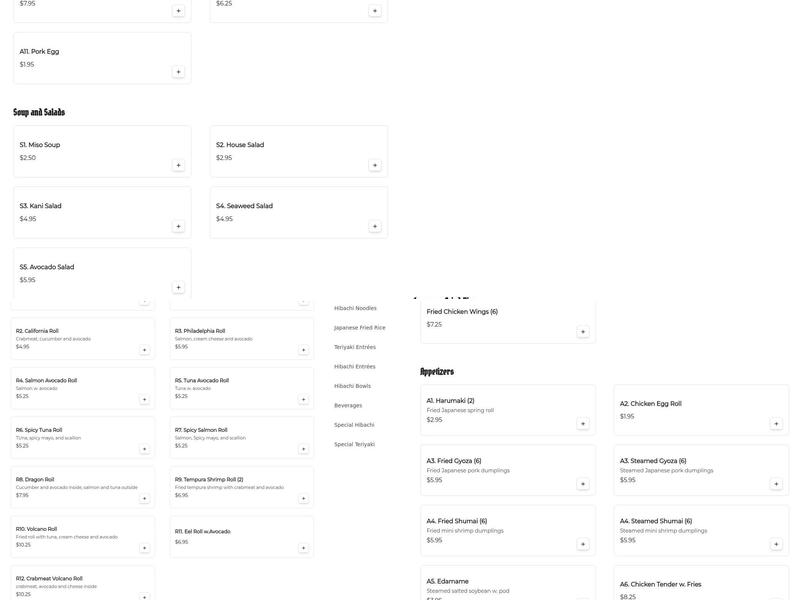 Osaka Hibachi Express Menu