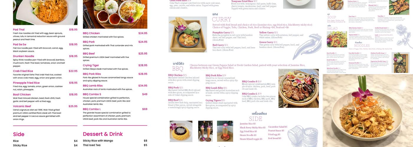 Osha Thai BBQ San Francisco Menu
