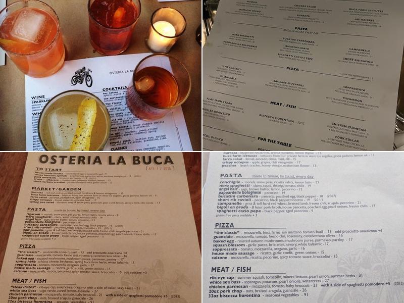 Osteria La Buca Menu