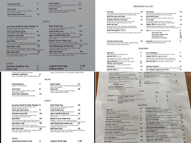 Otus Thai Kitchen & Coffee Menu