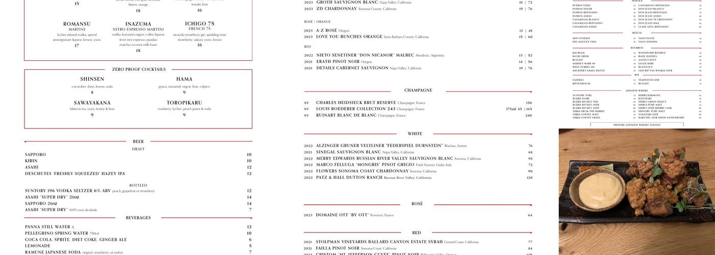 Ozumo Santana Row Menu