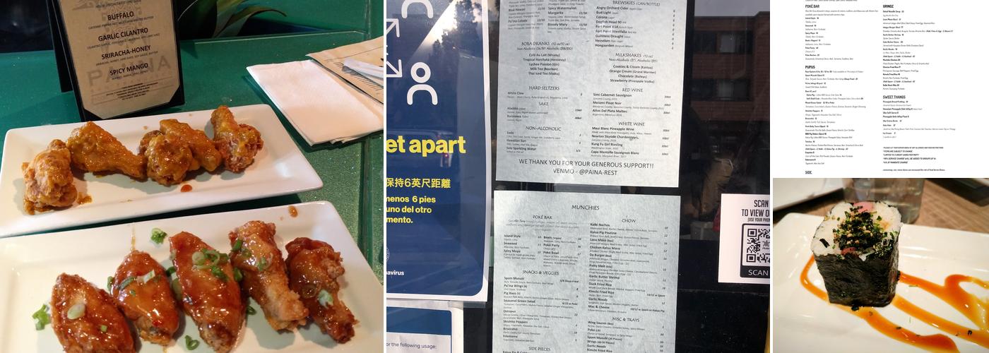 Pa'ina Restaurant & Lounge Menu